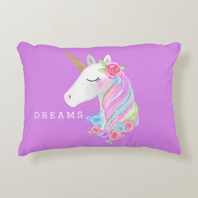 Magical Rainbow Unicorn Pillow (Front)