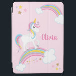 Magical Rainbow Unicorn Pink Personalized iPad Air Cover<br><div class="desc">A cute unicorn pink iPad cover with stars and a rainbow. Personalize with her name to make a fun gift for a girl!</div>
