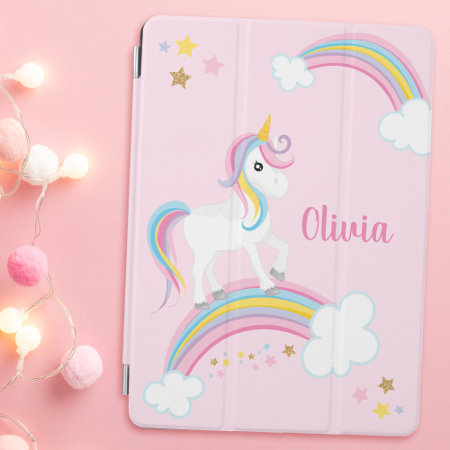 Magical Rainbow Unicorn Pink Personalized Ipad Air Cover