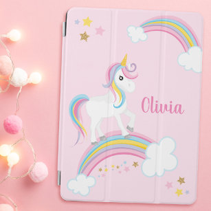 Magical Rainbow Unicorn Pink Personalized iPad Mini Cover