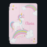Magical Rainbow Unicorn Pink Personalized iPad Mini Cover<br><div class="desc">A cute unicorn pink iPad cover with stars and a rainbow. Personalize with her name to make a fun gift for a girl!</div>