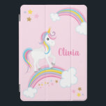 Magical Rainbow Unicorn Pink Personalized iPad Pro Cover<br><div class="desc">A cute unicorn pink iPad cover with stars and a rainbow. Personalize with her name to make a fun gift for a girl!</div>