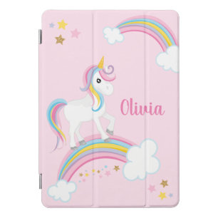 Magical Rainbow Unicorn Pink Personalized iPad Pro Cover