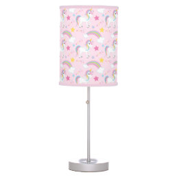 Magical Rainbow Unicorn Pink Table Lamp