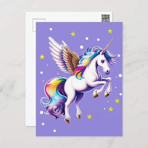Magical Rainbow Unicorn  Postcard