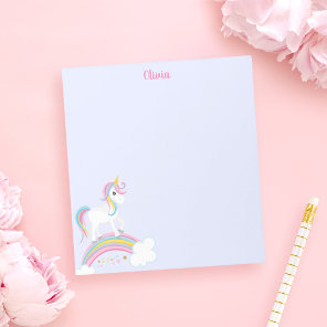 Magical Rainbow Unicorn Purple Personalized Notepad