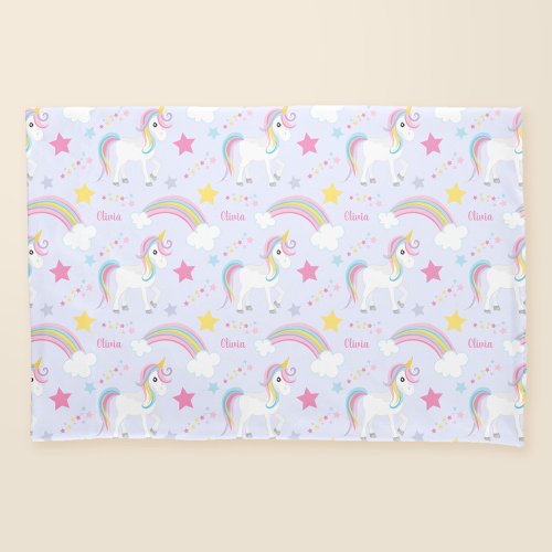 Magical Rainbow Unicorn Purple Personalized Pillow Case