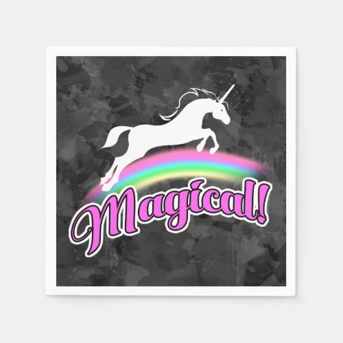 Magical Rainbow Unicorn Retro 80s Napkins
