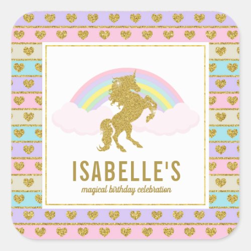 Magical Rainbow Unicorn Stickers