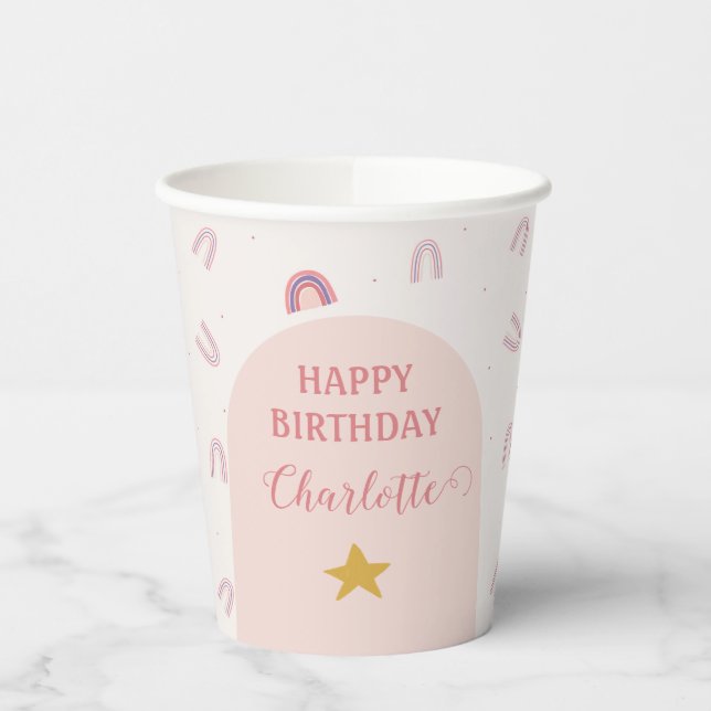 Magical Rainbows Star Birthday Party  Paper Cups (Left)