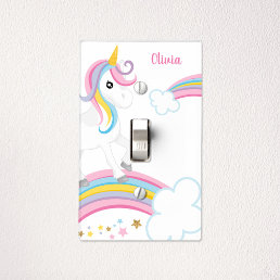 Magical Rainbows Unicorn Personalized Light Switch Cover