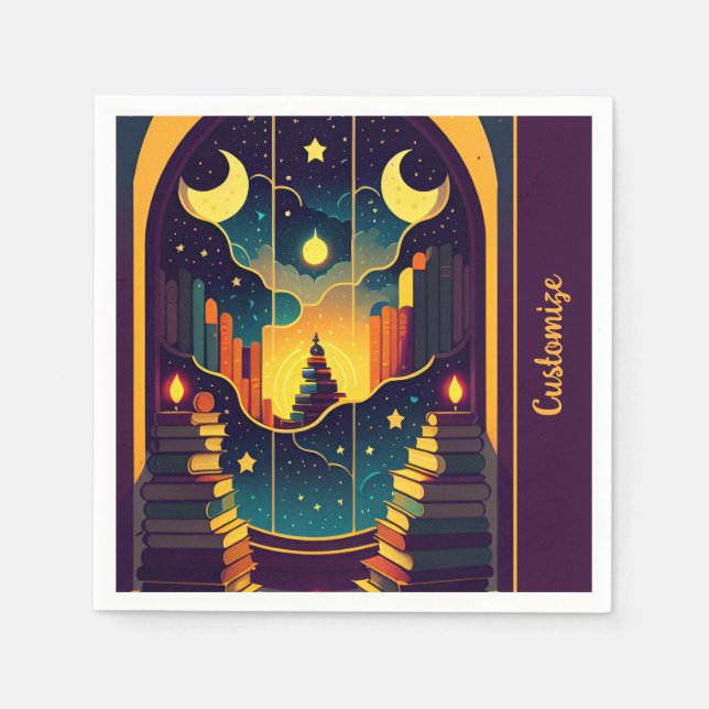 Magical Realm Of Books 2 Napkins (Front)