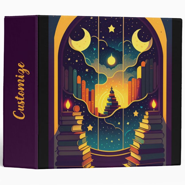 Magical Realm Of Books 3 Ring Binder (Front/Spine)