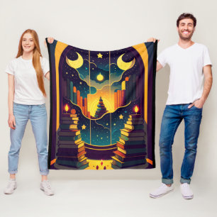 Magical Realm Of Books Fleece Blanket