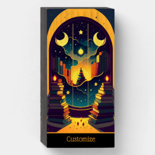 Magical Realm Of Books Wooden Box Sign