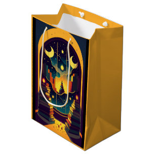Magical Realm Of Books Yellow Medium Gift Bag