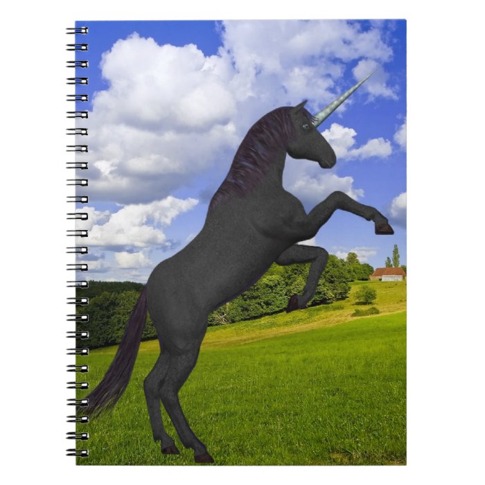 Magical Rearing Unicorn Spiral Note Books