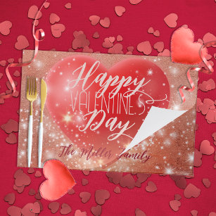 Magical Red Heart Valentine's Paper Placemat