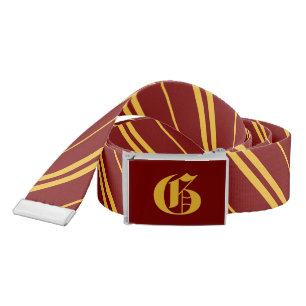 Magical Red Yellow Classic School Stripes Pattern Belt