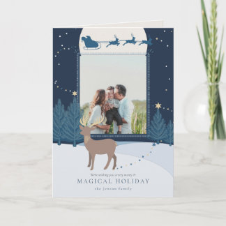 Magical Reindeer Christmas Holiday Photo Card