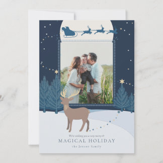 Magical Reindeer Christmas Holiday Photo Card