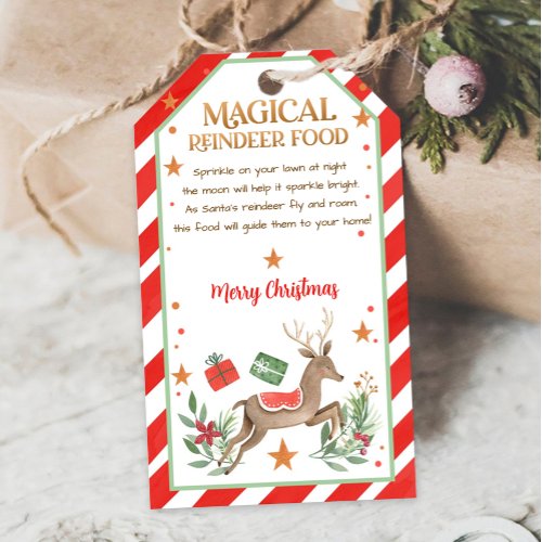 Magical Reindeer Food Favor Tag Christmas Eve Gift