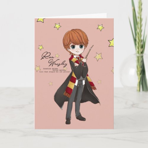 Magical Ron Weasley Watercolor Card