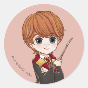 Magical Ron Weasley Watercolor Classic Round Sticker