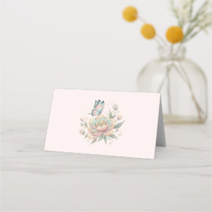 Magical Rose and Butterfly Pastel Colors Place Card