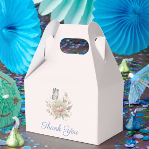 Magical Rose and Butterfly Pastel Colors Thank You Favor Boxes
