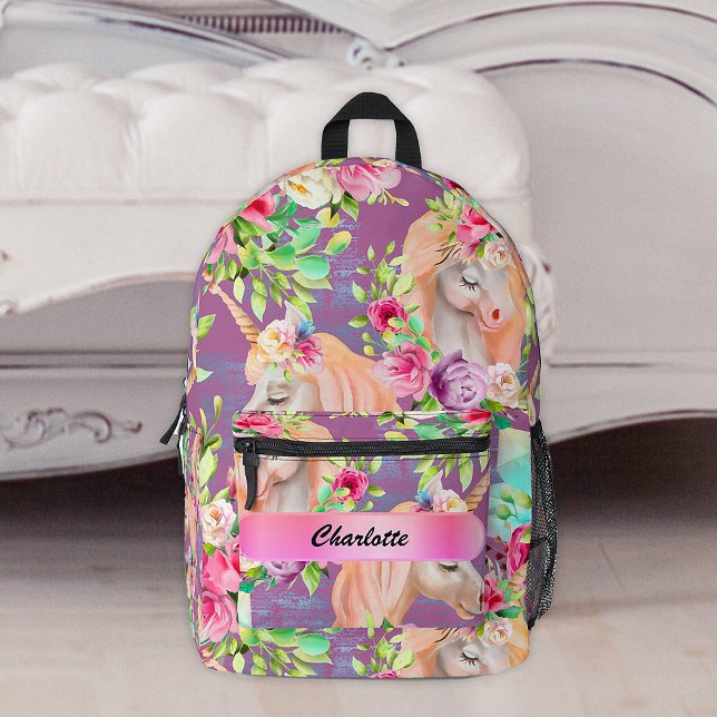 Magical Roses and Unicorns  Printed Backpack (Creator Uploaded)