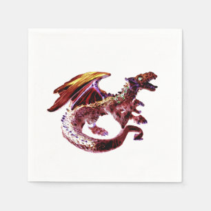Magical Ruby Red Dragon Celebration Party Napkins