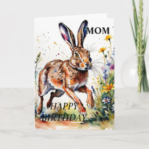 Magical Running Hare Birthday Card (editable)