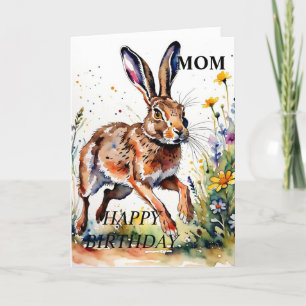 Magical Running Hare Birthday Card (editable)