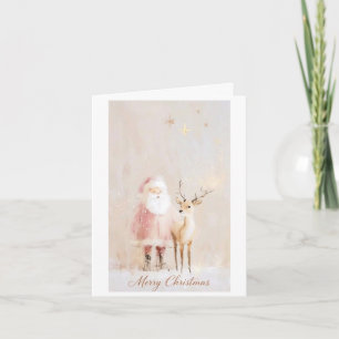 Magical Santa and reindeer Christmas card