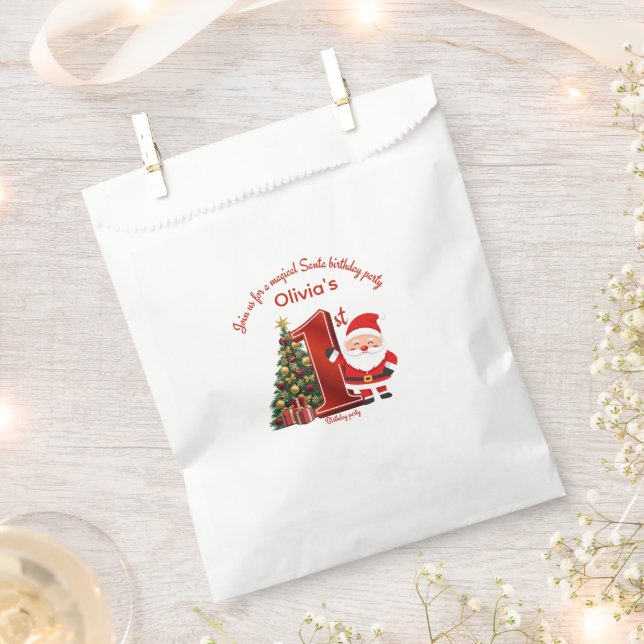 Magical Santa Birthday Design for Kids Favor Bag (Clipped)