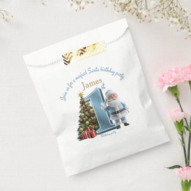 Magical Santa Birthday Invitation – 1st Birthday Favor Bag (Sealed)