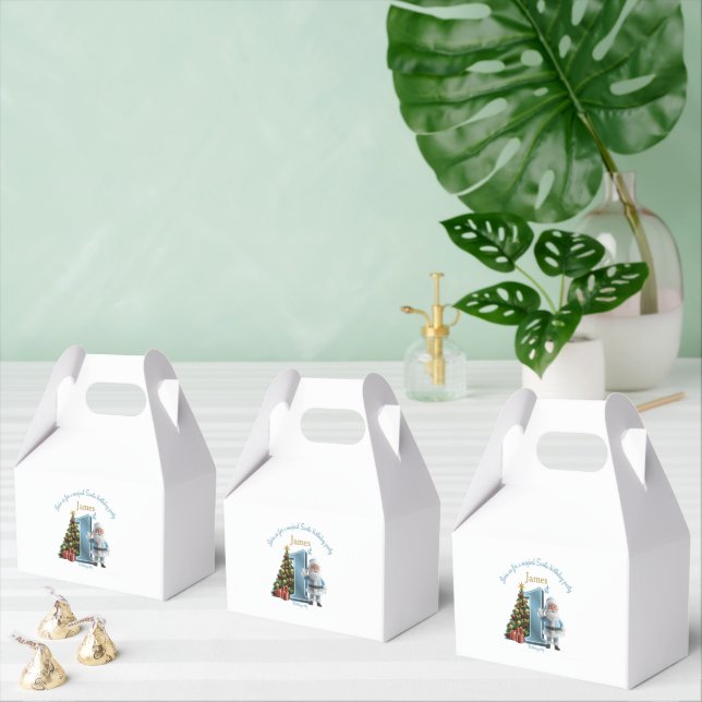 Magical Santa Birthday Invitation – 1st Birthday Favor Boxes (Multiple)