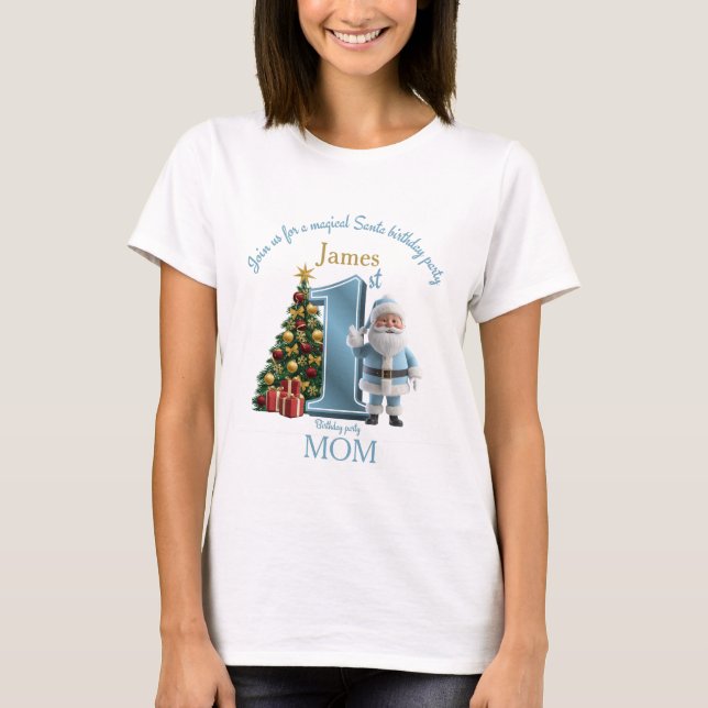Magical Santa Birthday Invitation – 1st Birthday T-Shirt (Front)