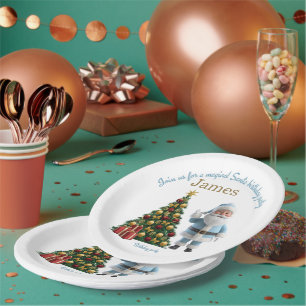 Magical Santa Birthday Invitation Paper Plates