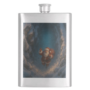 Magical Santa Rising from Snowy Canyon Flask