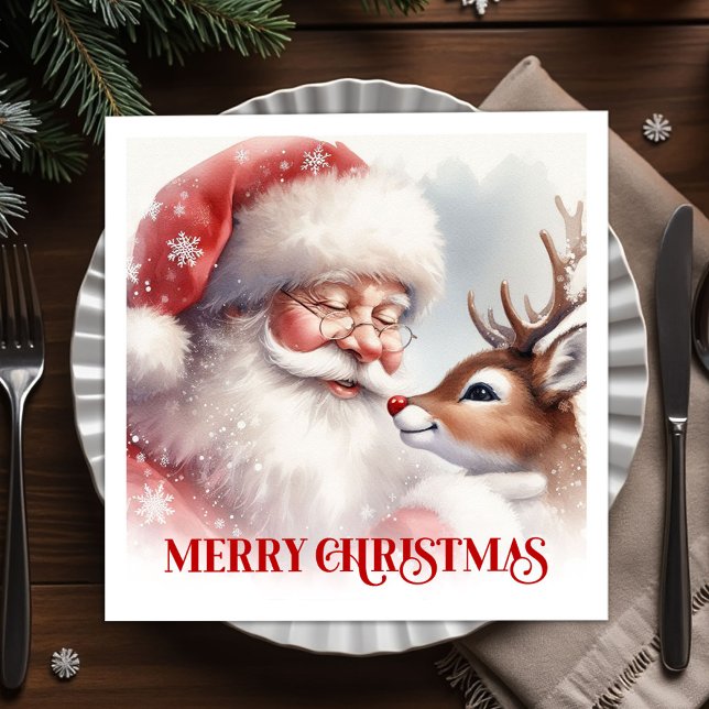 Magical Santa Rudolph Festive Dinner Napkins (Magical Santa Rudolph Festive Dinner Napkins)