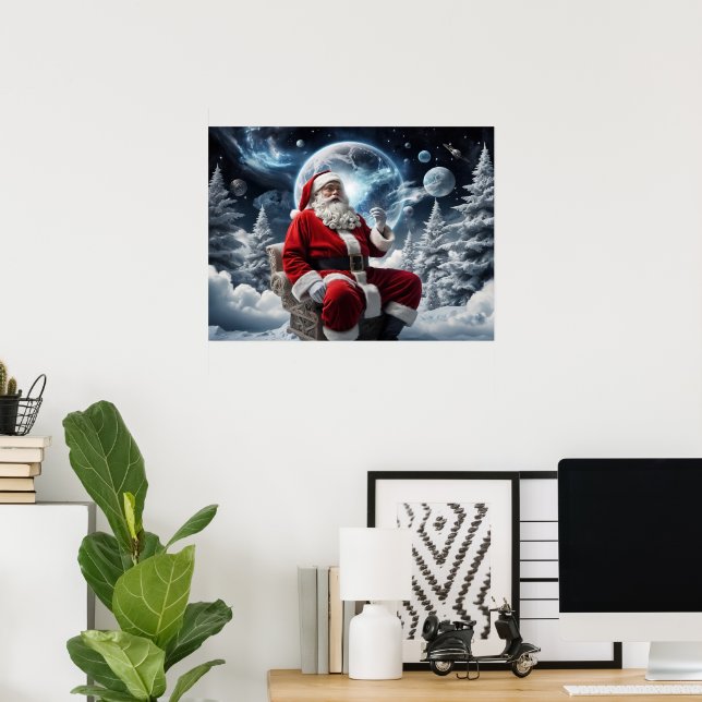 Magical Santa Space Background Christmas  Poster (Home Office)