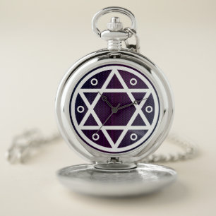 Magical Seal of Solomon White Pocket Watch