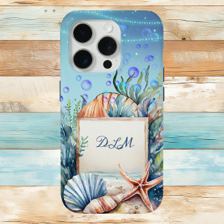 Magical Seascape with Starfish Shells Monogram 