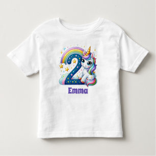 Magical Second Birthday - Personalized Unicorn Toddler T-shirt