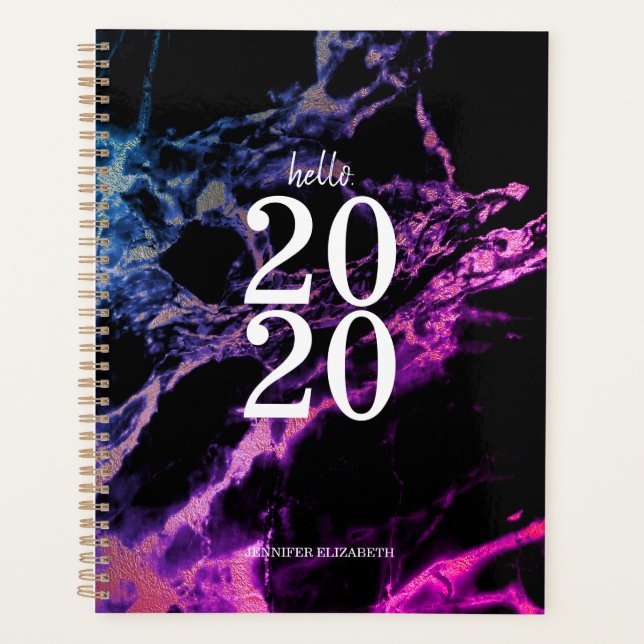 Magical Shine Purple Hello 2020 Cute Planner (Front)