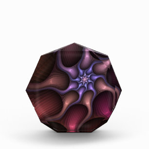 Magical Shiny Abstract Striped Colorful Fractal Acrylic Award