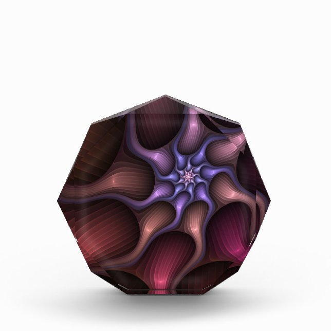 Magical Shiny Abstract Striped Colorful Fractal Acrylic Award (Front)