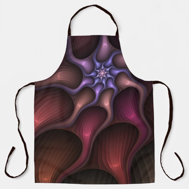 Magical Shiny Abstract Striped Colorful Fractal Apron (Front)